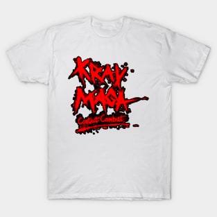 Krav Maga Contact Combat - Red on Black 2 T-Shirt